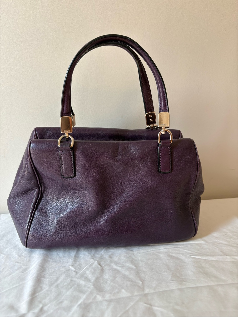 Coach Madison Mini Leather Satchel Handbag in Deep Plum - Picture 3 of 8